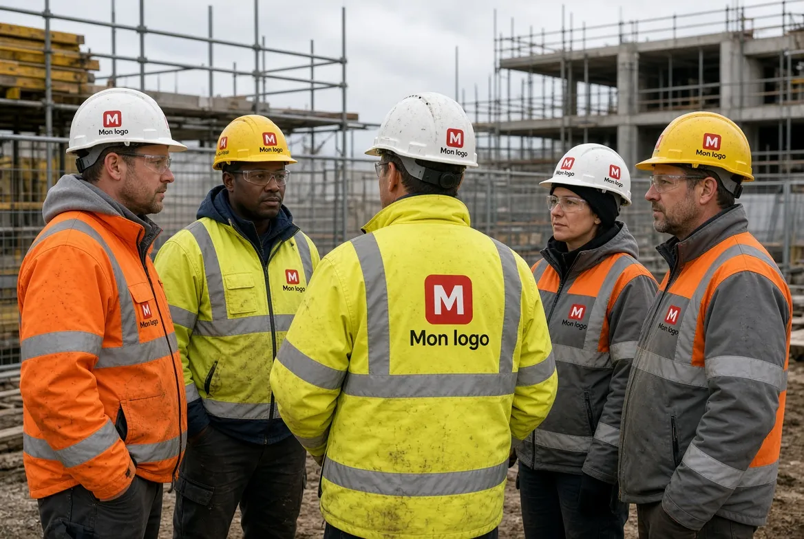 Staff wearing customised workwear